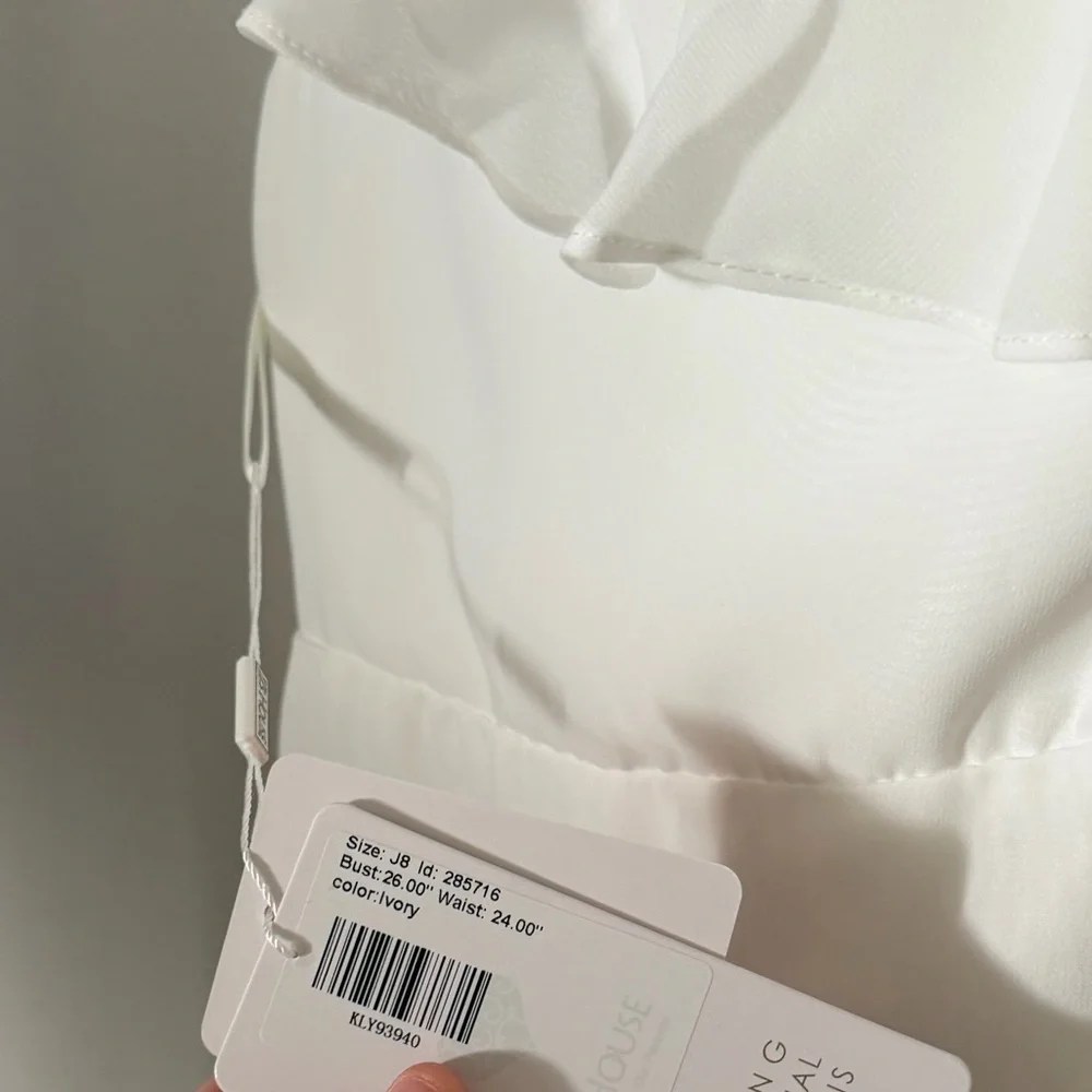 JJ’s House Junior size 8 One Shoulder Ruffled Wedding/ Special occasion dress - Picture 3 of 6